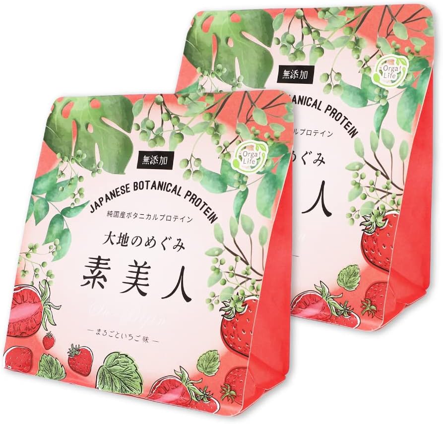 大地のめぐみ素美人 ソイプロテイン まるごといちご味 純国産 完全食 無添加  250g