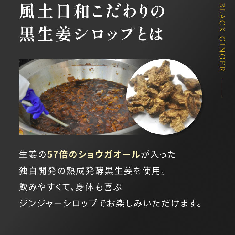 風土日和 国産黒生姜シロップ 無添加 熟成発酵黒生姜使用