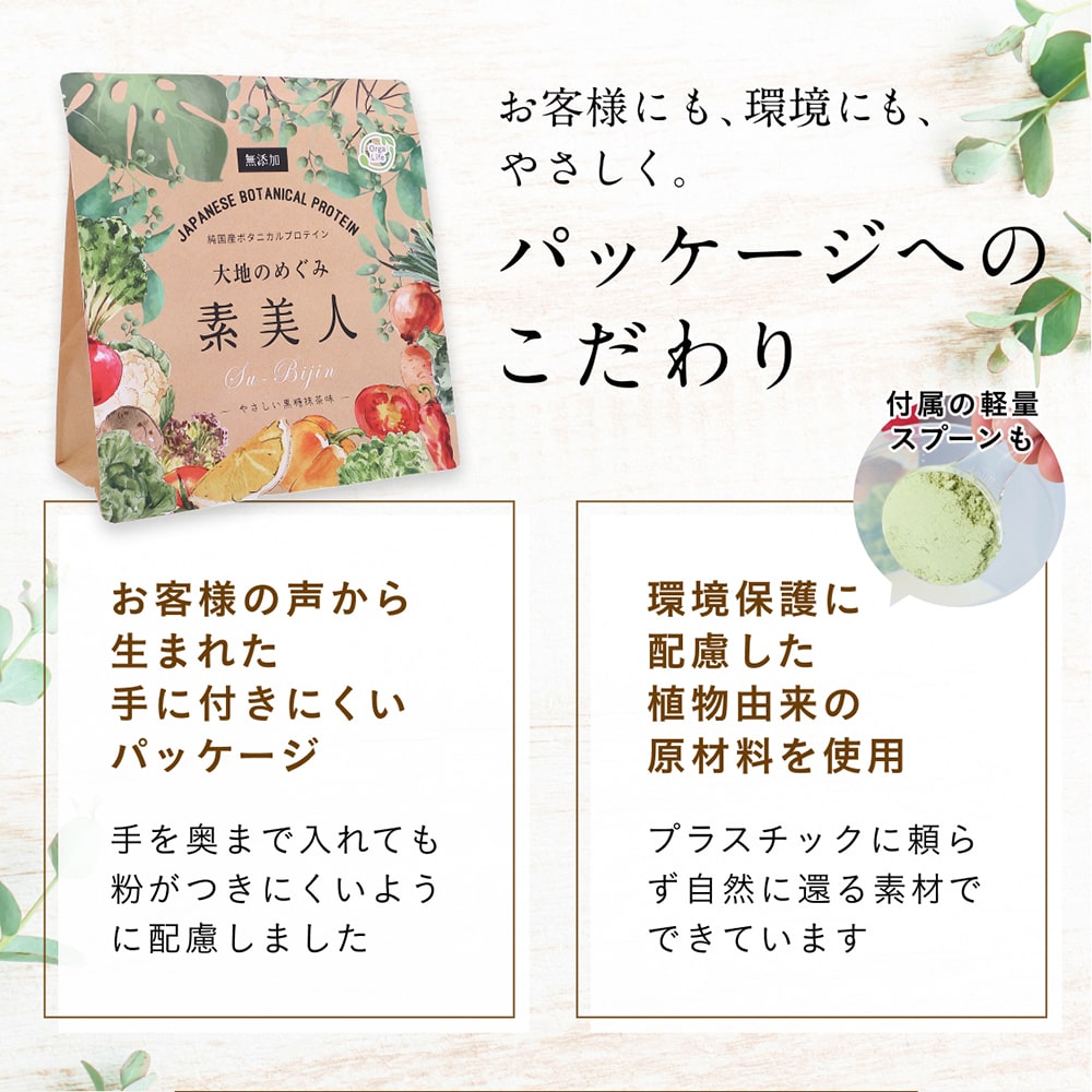 大地のめぐみ素美人 やさしい黒糖抹茶味 純国産ソイプロテイン 完全食 無添加 250g