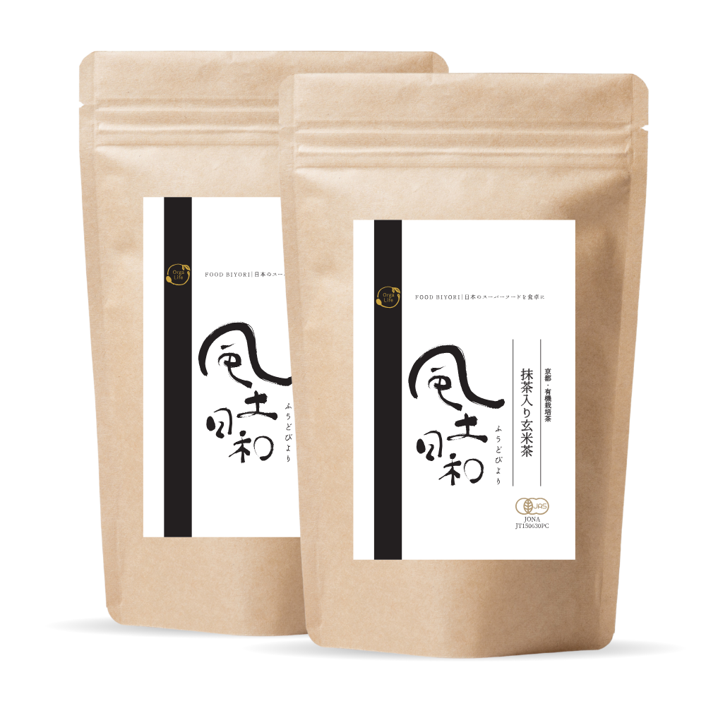 風土日和 有機抹茶入り玄米茶 無農薬高級茶葉 100g