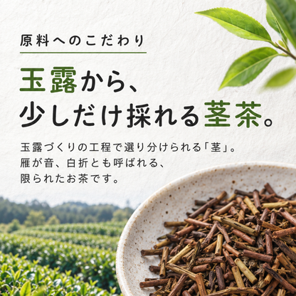 健康菜茶 玉露茎ほうじ茶 京都宇治 高級 玉露くき茶使用 100g